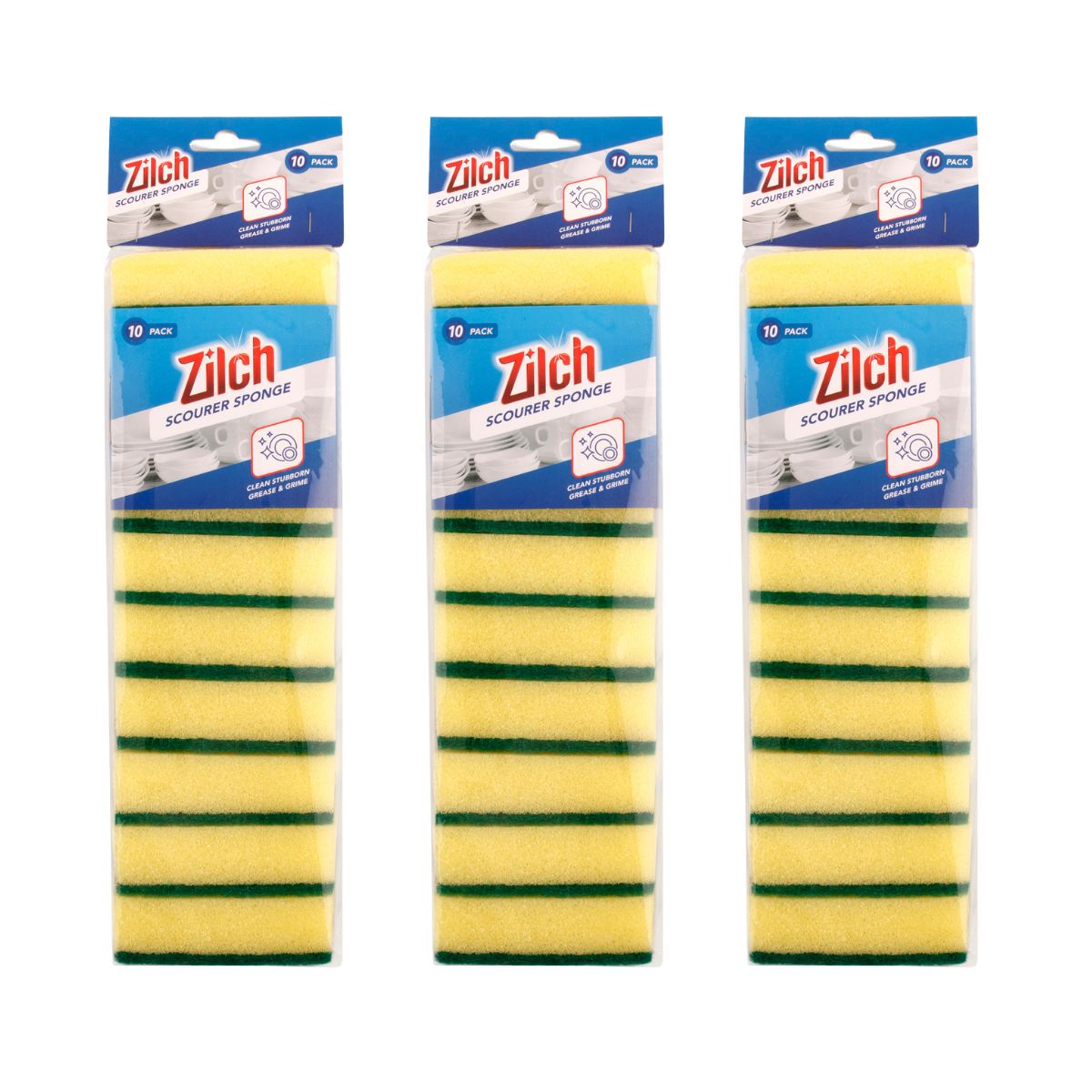 3x Zilch Scourer Sponge 10Pk-2006732771254472705