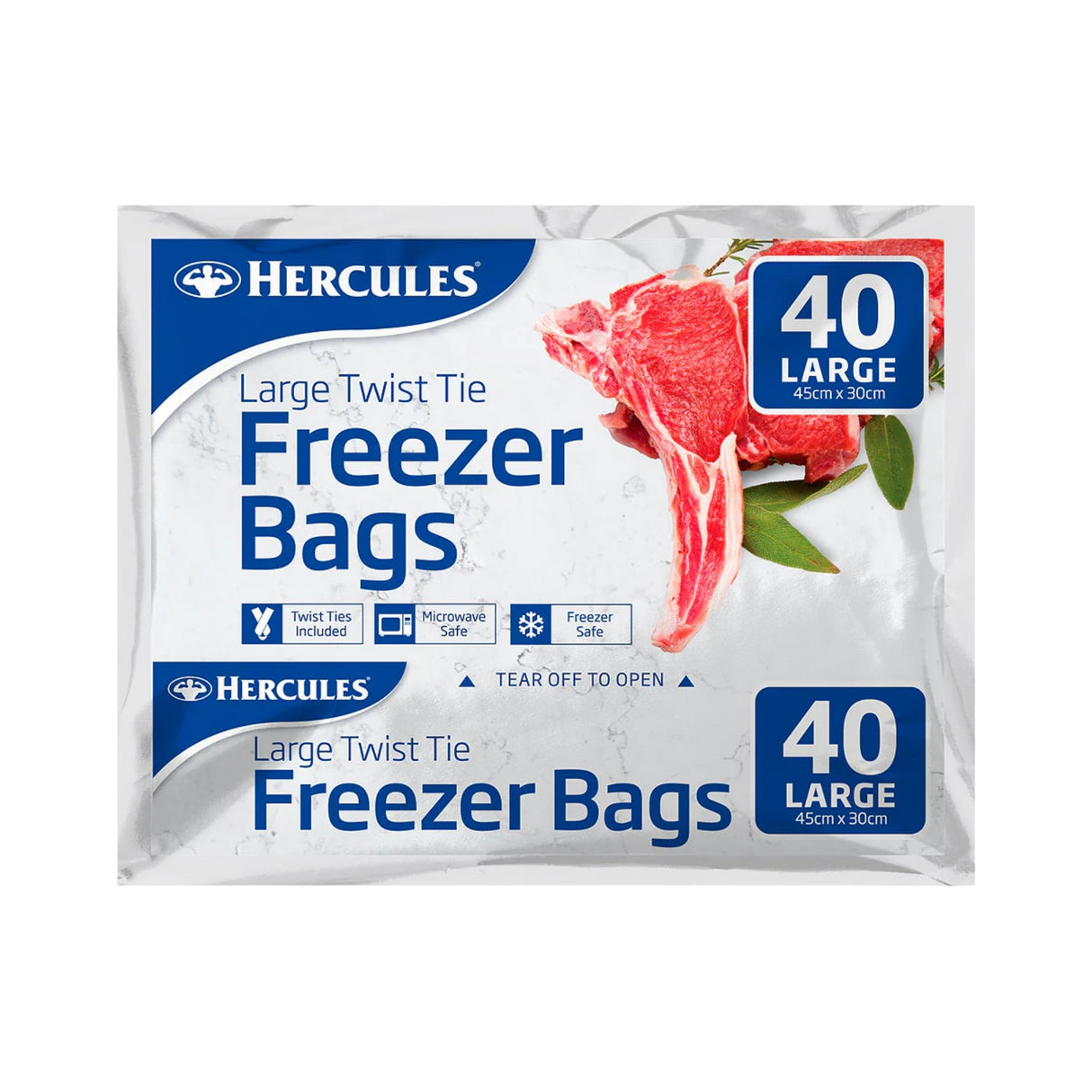 Hercules Tear-Off Freezer Bags Large 40pk x4-2017004937619312640