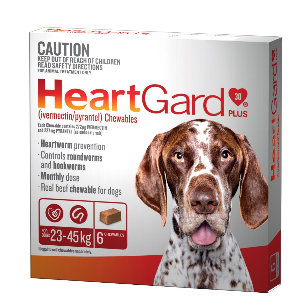 Heartgard 30 Plus Dog 23-45kg Brown 6pk-2006732762236719107