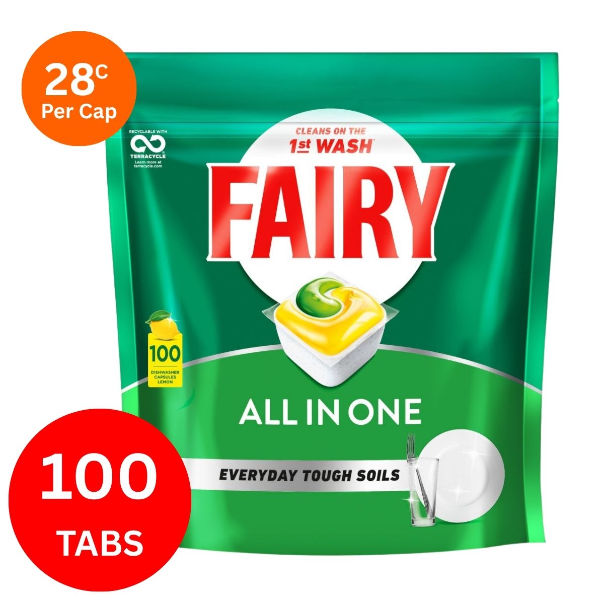 Fairy All In One x 100 Lemon Dishwasher Tablets-2018816631526002688