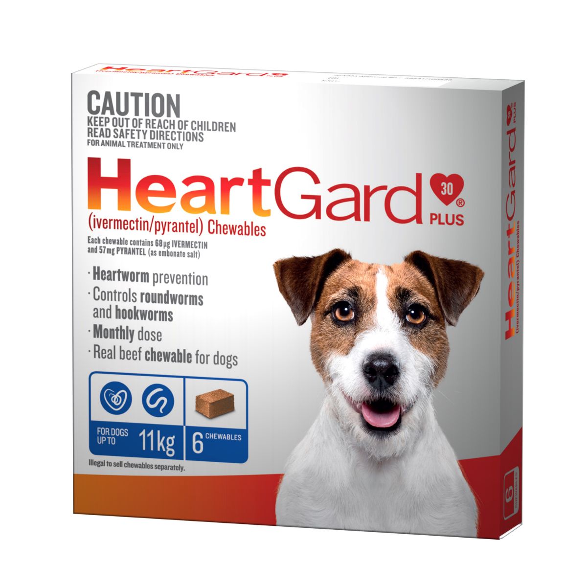 Heartgard 30 Plus Dog 0-11kg Blue 6pk-2018816649892859904