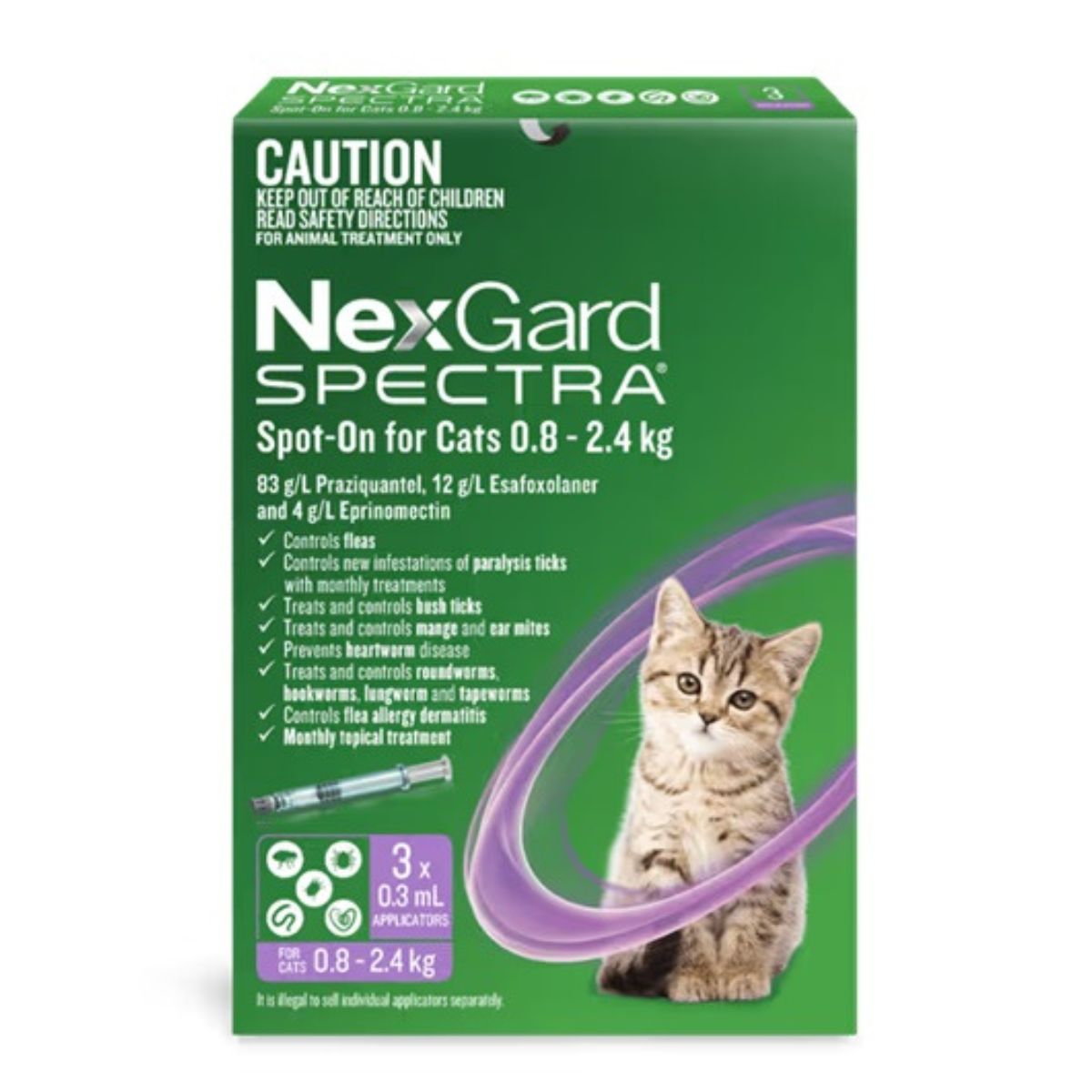 NexGard Spectra Spot-on Cats 0.8-2.4kg 3pk-2018816644951969792