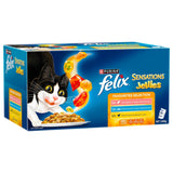 Felix Sensation Jellies Favourites Selection 36 x 85g - Top-Down View