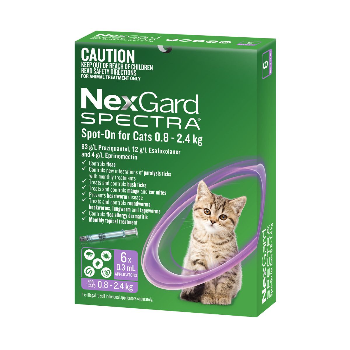 NexGard Spectra Spot-on Cats 0.8-2.4kg 6pk-2018816661917929472