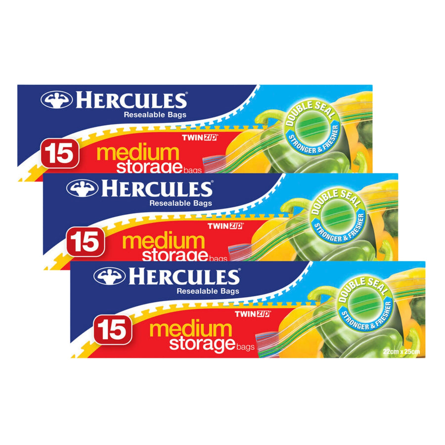 Hercules Medium Storage Bags 15pk x3-2017004941889114112