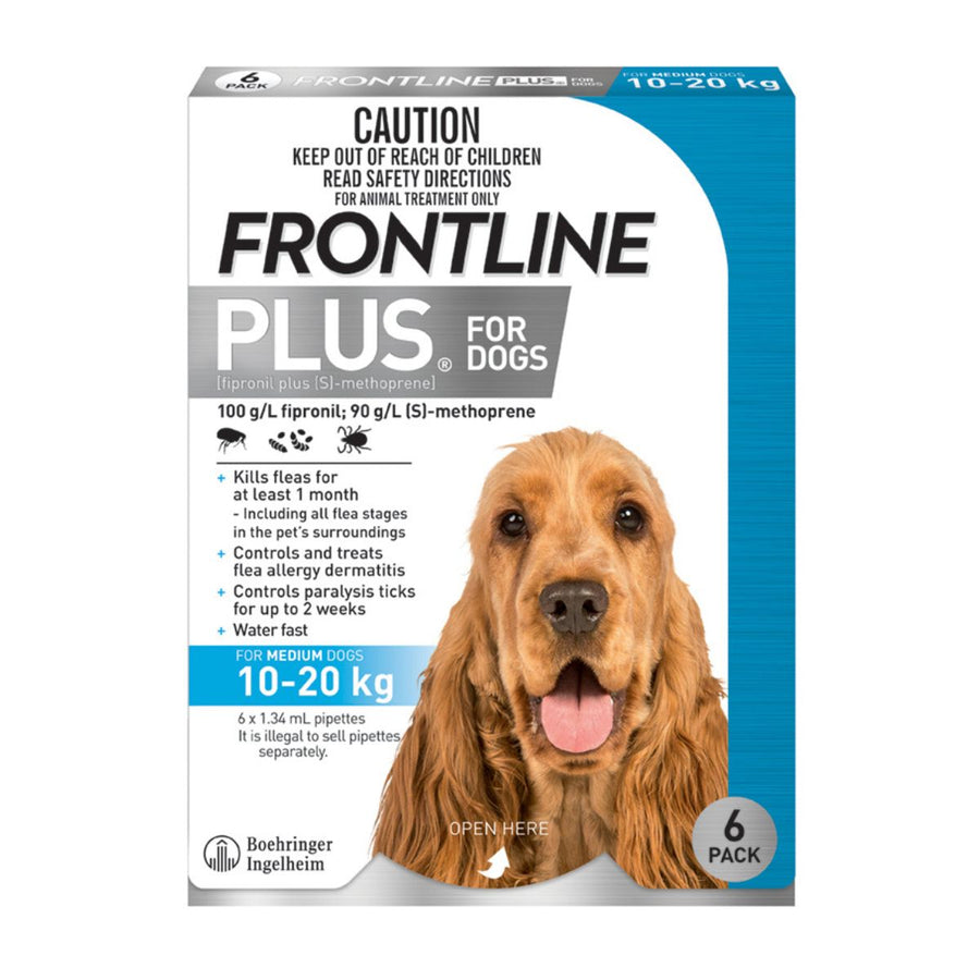 Frontline Plus Dog 10-20kg Blue Medium 6pk-2018816697540153344