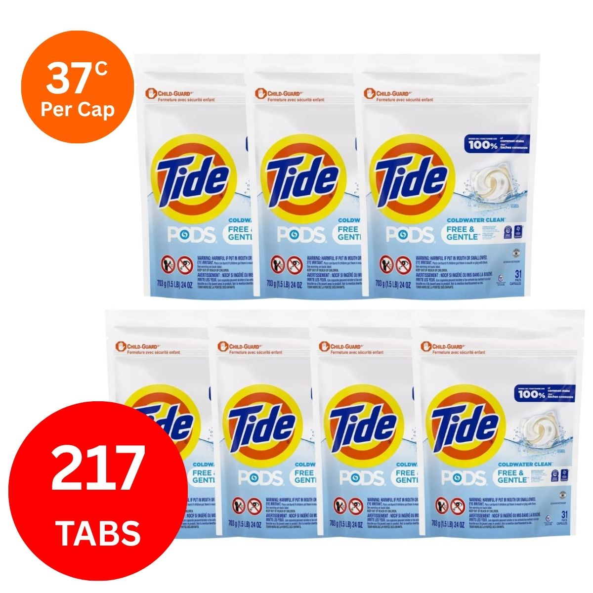 Tide Gentle Cold Water x 217 Laundry Pods-2006732794394447872