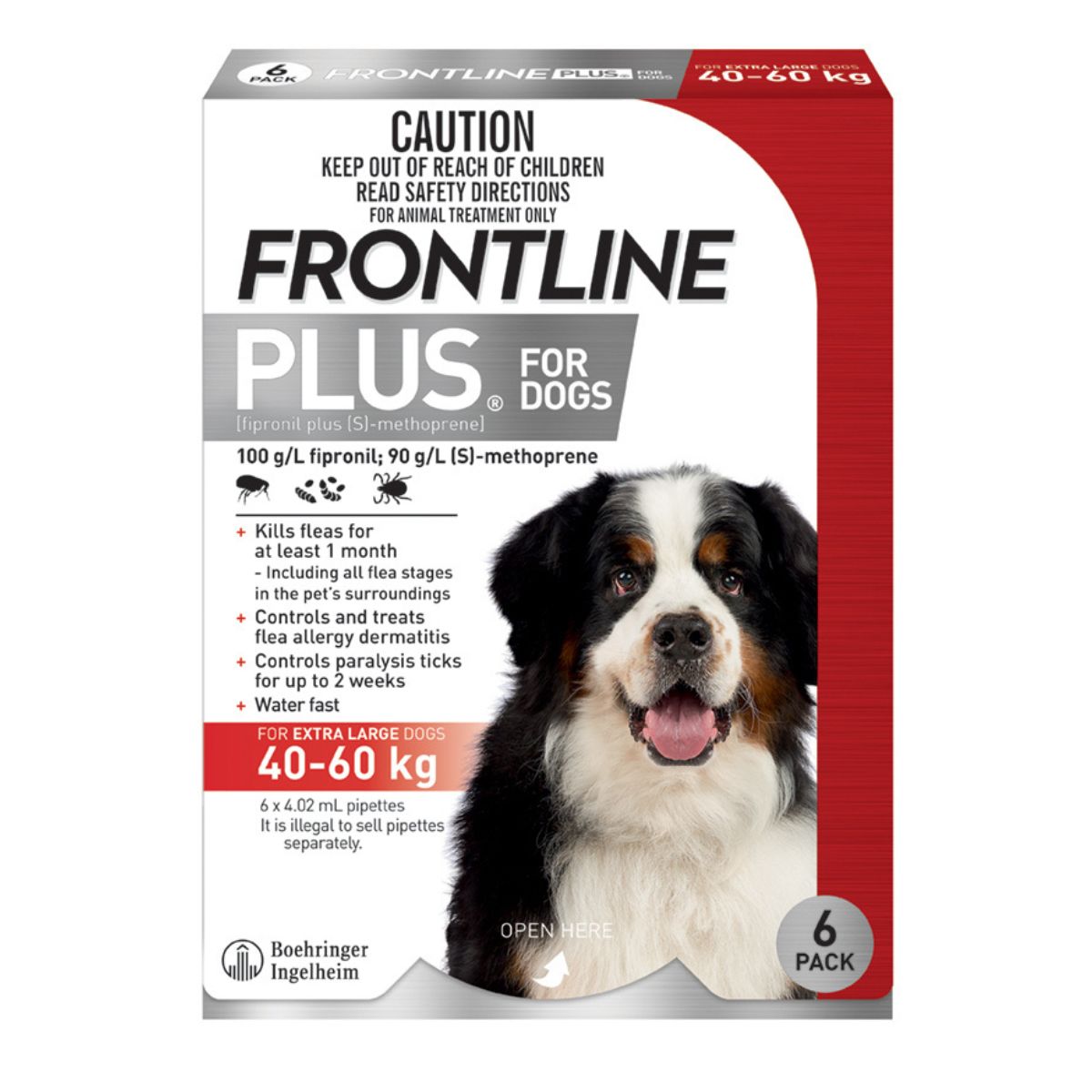 Frontline Plus Dog 40-60kg Red X/Large 6pk-2018816685938708482