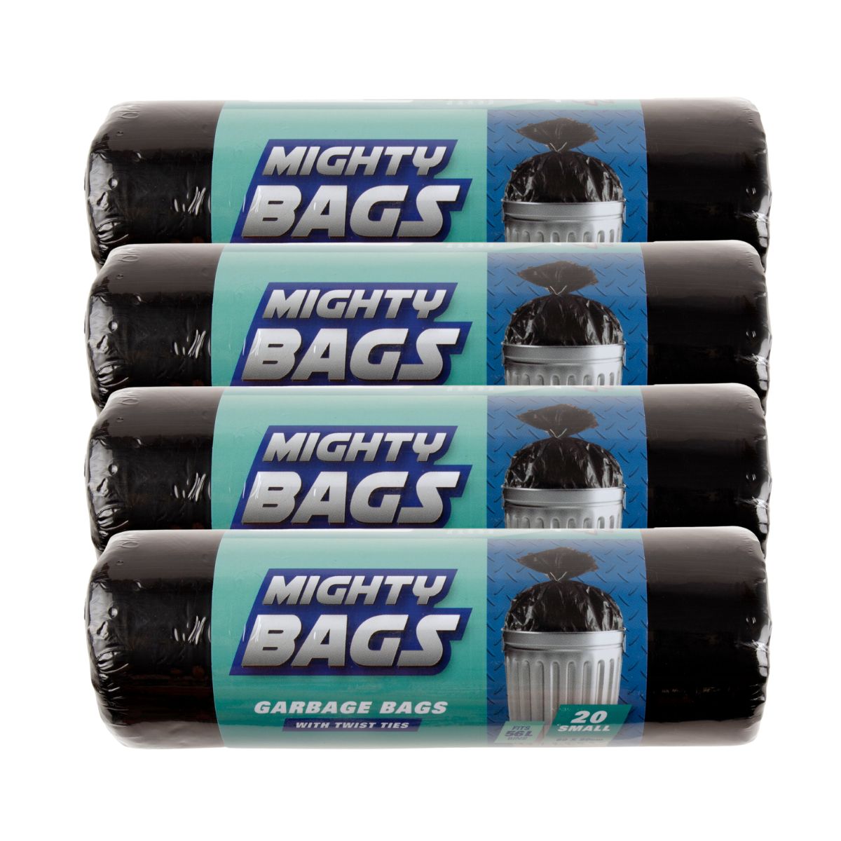 4x 20pk Mighty Bags 56L 60x80cm Black Garbage Bags-2006732764145127424