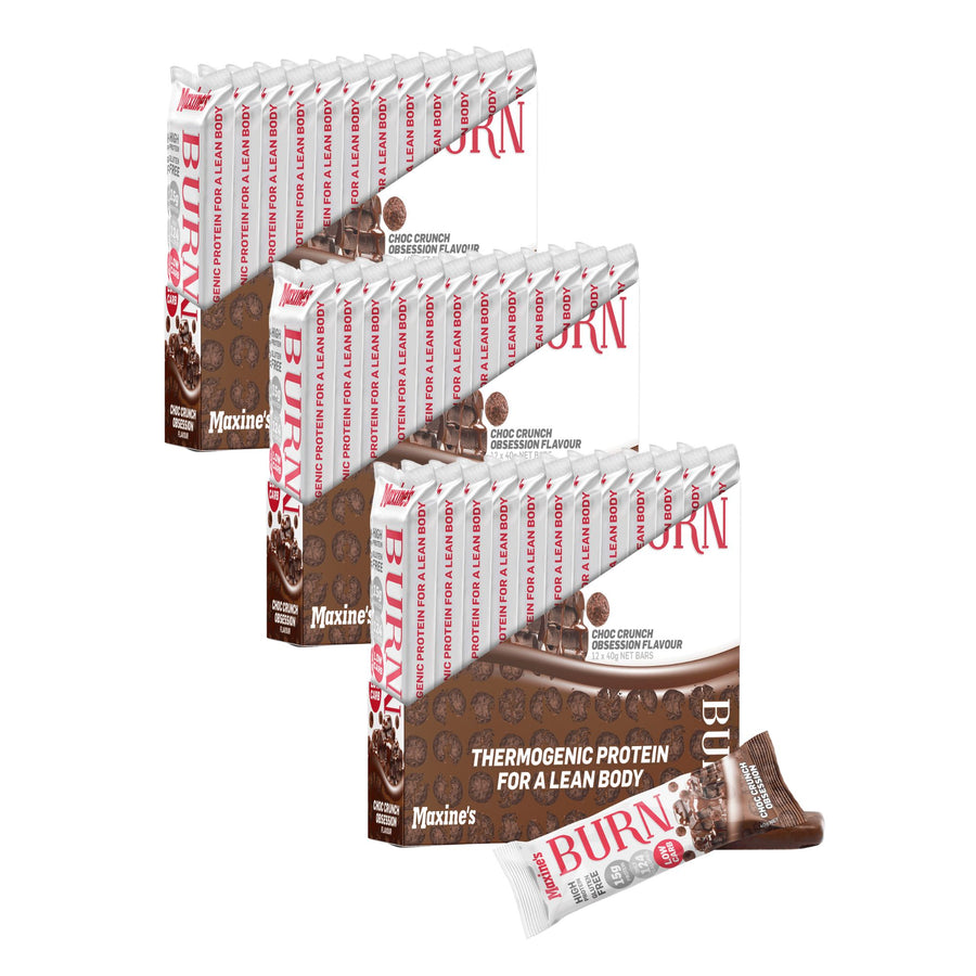 Maxines Burn Choc Crunch Obsession Bar 12x40g x3-2017004945361997824