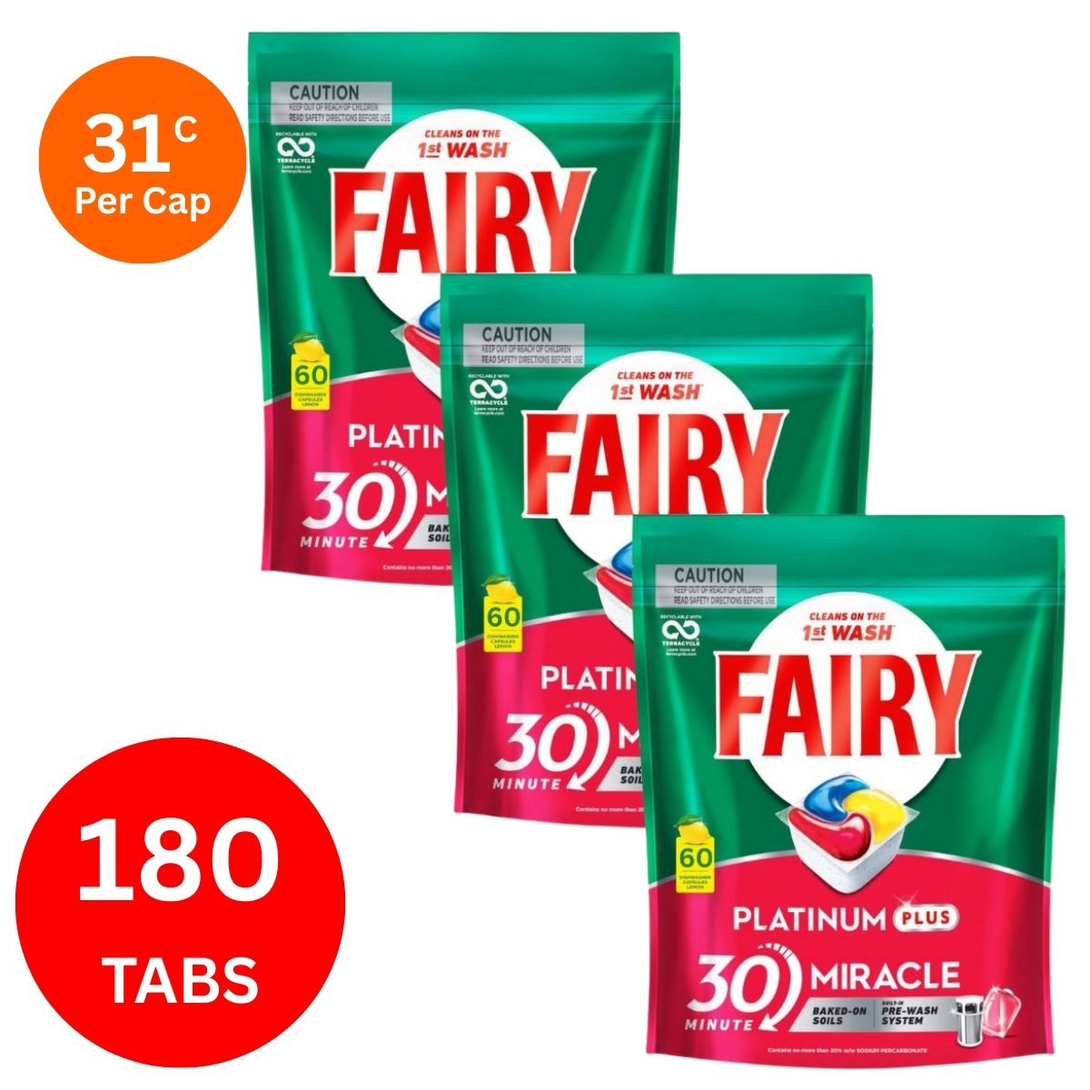 Fairy Platinum Plus x 180 Lemon Dishwasher Tablets-2018816772035186688