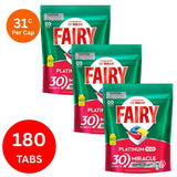 Fairy Platinum Plus x 180 Lemon Dishwasher Tablets - Top-Down View