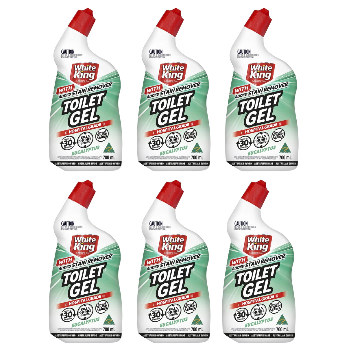 White King Toilet Gel Eucalyptus 700mL x6-2017004956455931904