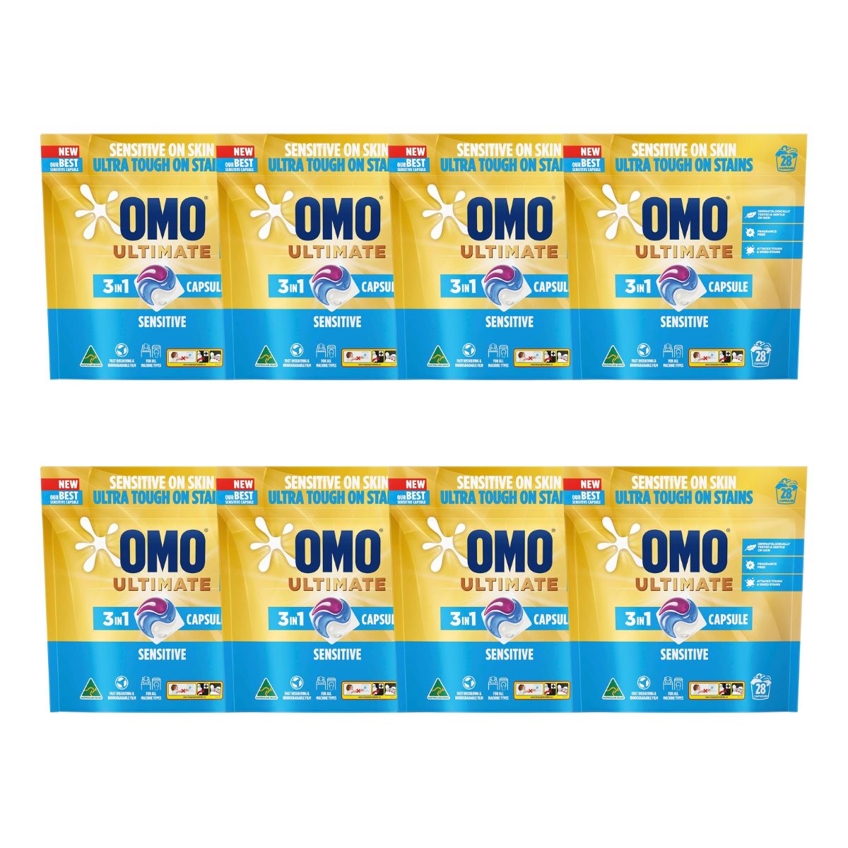 Omo Ultimate 3in1 Sensitive 224 Laundry Capsules-2006733380078669824