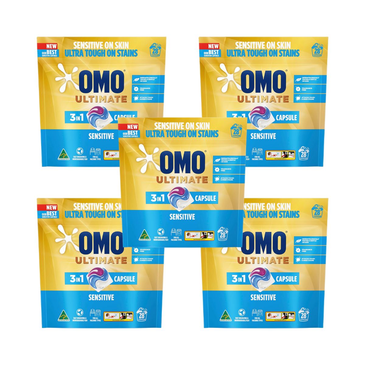 Omo Ultimate 3in1 Sensitive 140 Laundry Capsules-1960920164916662272