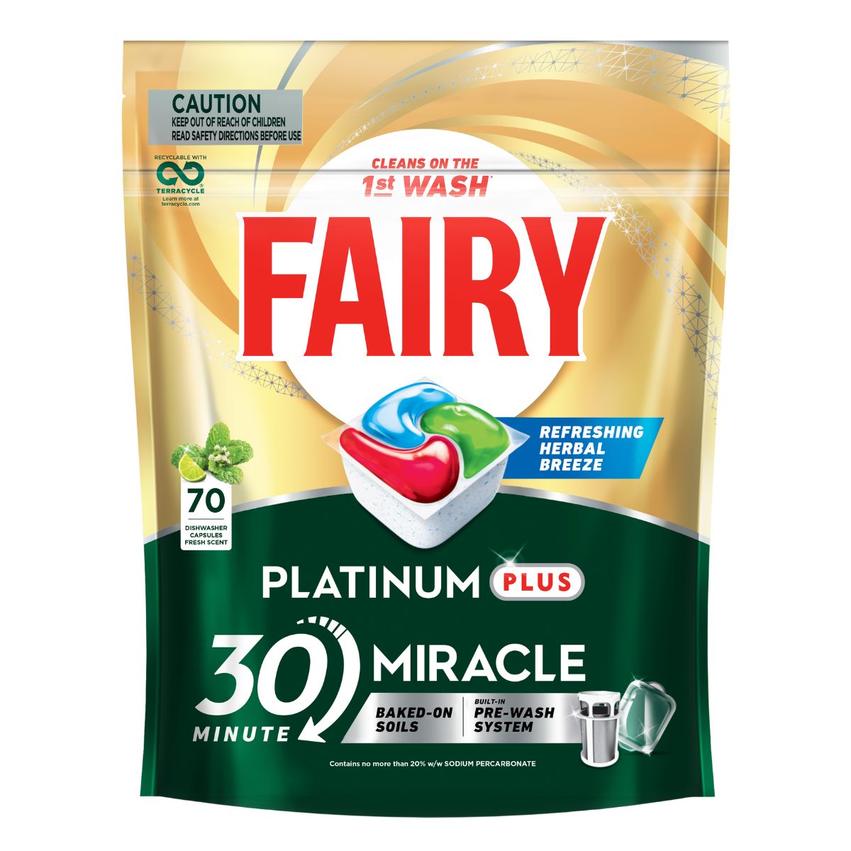 Fairy Platinum Plus x 70 Herbal Breeze Dishwasher Tablets-2006732780347723778