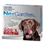 Nexgard XLarge Dogs 25.1 - 50kg Red 6pk