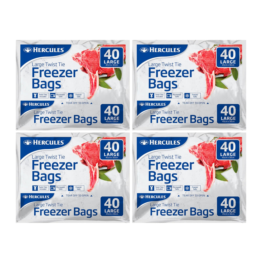 Hercules Tear-Off Freezer Bags Large 40pk x4-2017004937619312641