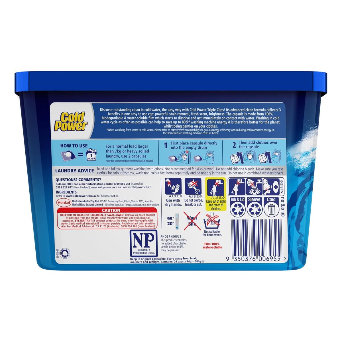 Cold Power Advanced Clean x 52 Laundry Detergent Capsules-2017004931952807937