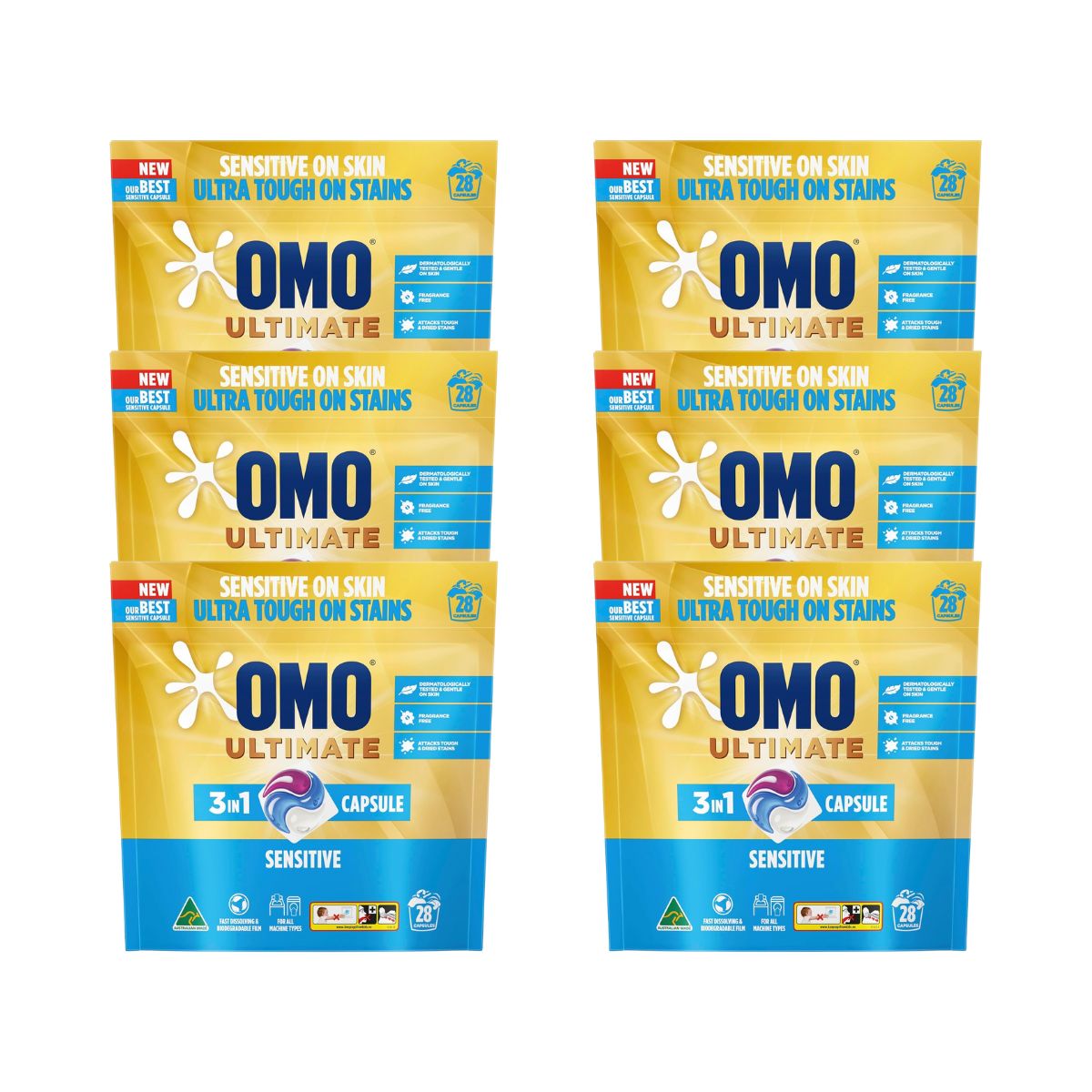 Omo Ultimate 3in1 Sensitive 168 Laundry Capsules-1960920165390618624