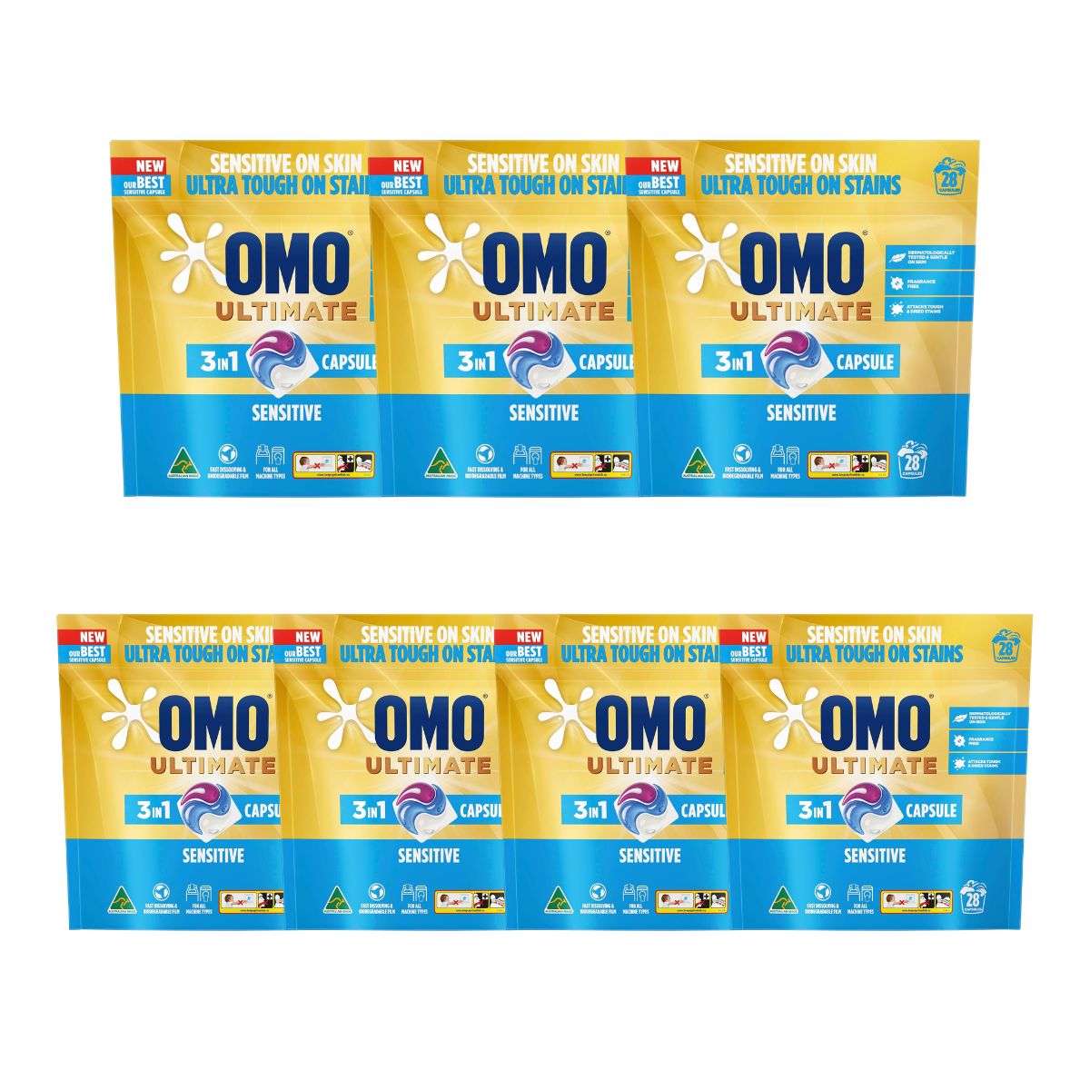 Omo Ultimate 3in1 Sensitive 196 Laundry Capsules-2006733379936063488
