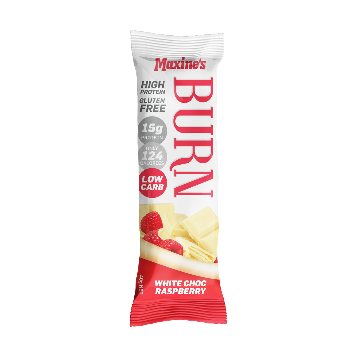 Maxines Burn White Choc Raspberry Bar 12x40g x3-2017004944913207297
