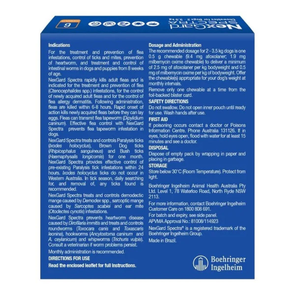 NexGard Spectra Dogs 2-3.5kg 6pk-2018816725298057217