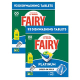 Fairy Platinum x 186 Lemon Dishwasher Tablets - Front View