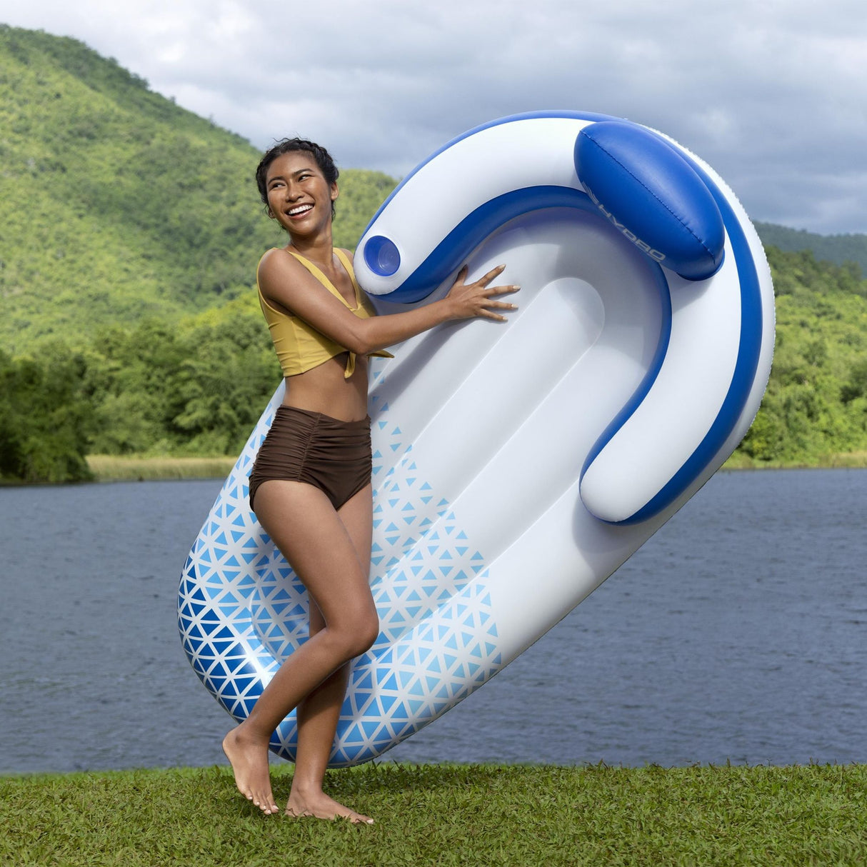 Hydro-Force 1.91m x 1.07m Indigo Wave Lounge-2017004942845415426