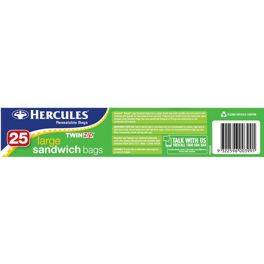 Hercules Large Sandwich Bags 25pk x3-2017004942367264770