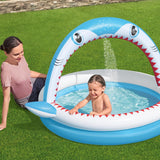 Bestway 1.63m x 1.27m x 92cm Sharktastic Sprinkler Play Pool - Front View