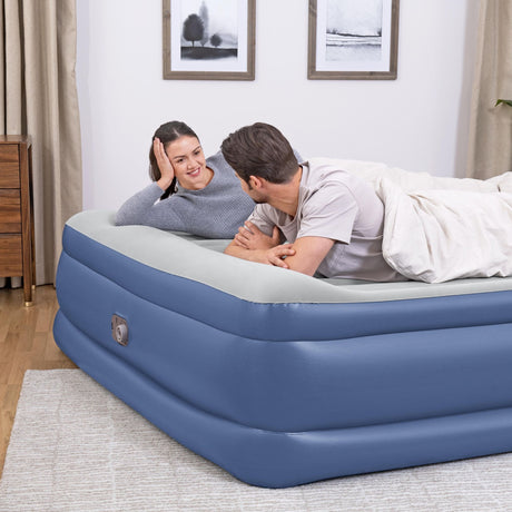Bestway 203 x 193 x 56cm Tritech Air Mattress King Built-in AC Pump-2017004927657840643