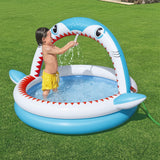 Bestway 1.63m x 1.27m x 92cm Sharktastic Sprinkler Play Pool - Side View