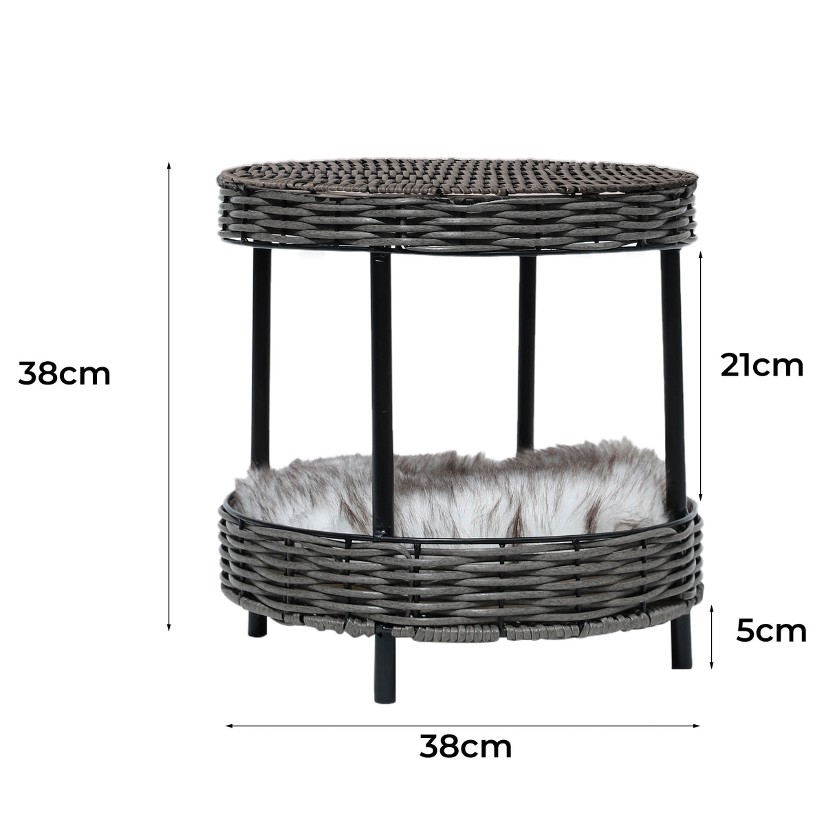 PaWz Rattan Pet Bed Elevated Raised-1954802531649589250