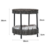 PaWz Rattan Pet Bed Elevated Raised - Front View