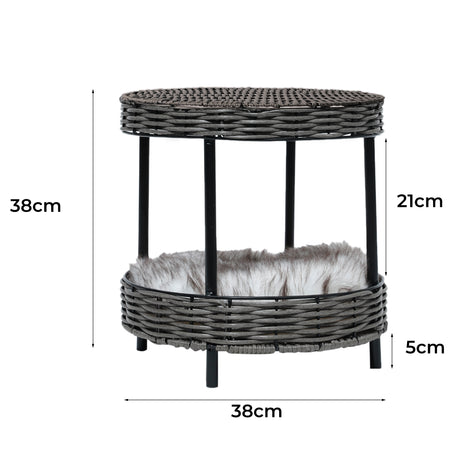 PaWz Rattan Pet Bed Elevated Raised-1954802531649589250