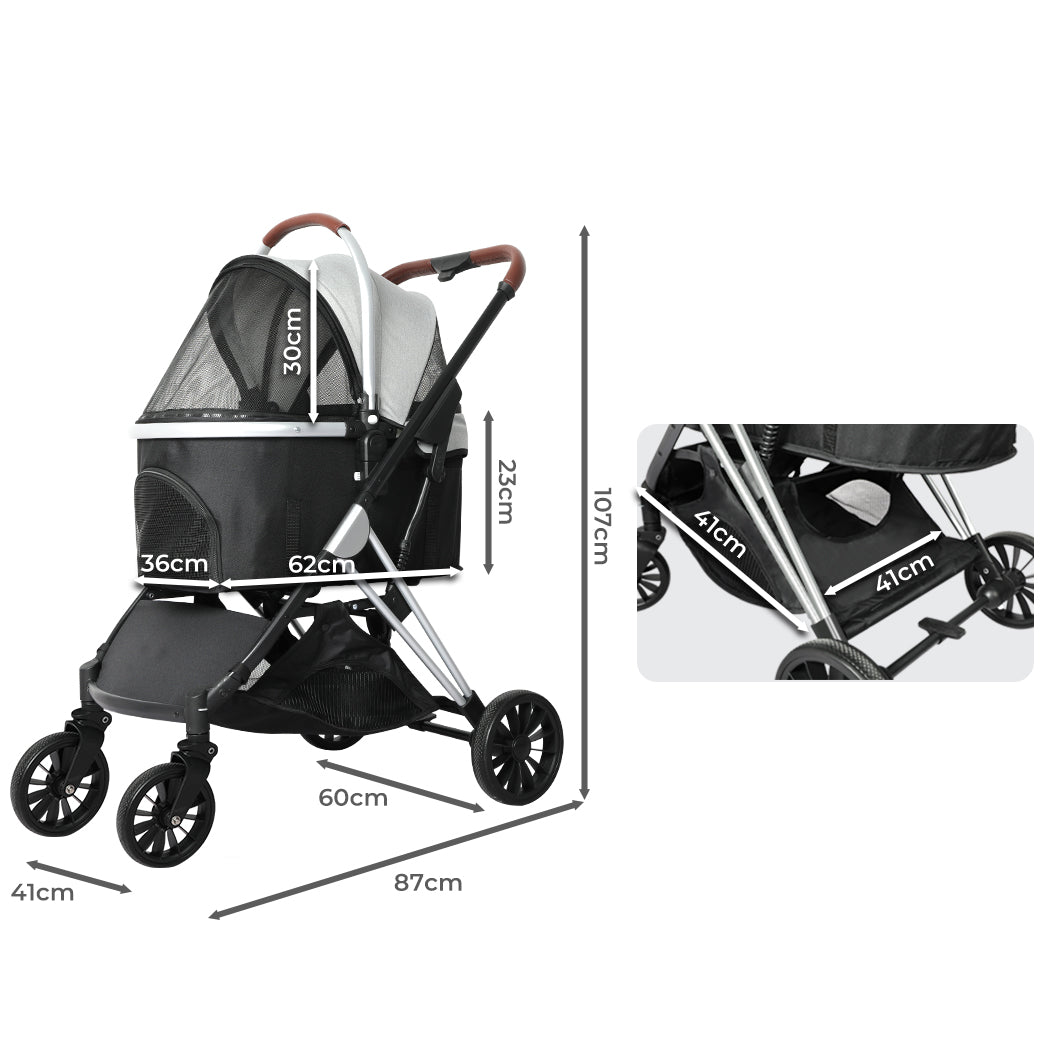 PaWz 4 Wheels Pet Stroller Dog Cat Pram-2018816887751839746