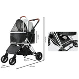 PaWz 4 Wheels Pet Stroller Dog Cat Pram-2018816887751839746