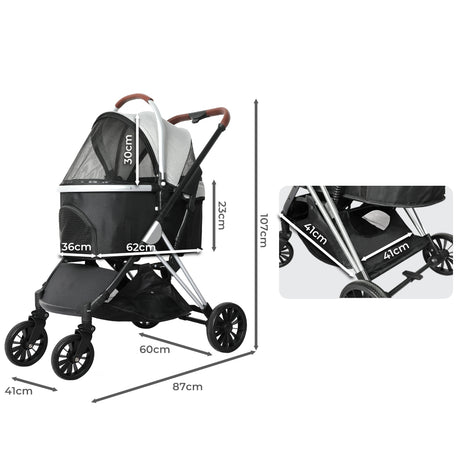 PaWz 4 Wheels Pet Stroller Dog Cat Pram-2018816887751839746