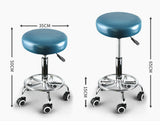Levede Bar Stools Salon Stool Swivel Teal - Front View