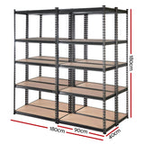 Giantz 4x1.8M Garage Shelving Warehouse Rack Pallet Racking Storage Charcoal - Front View