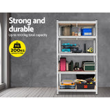 Giantz 1.8M Warehouse Racking Rack Shelving Garage Steel Metal Storage Shelves Silver - Side View
