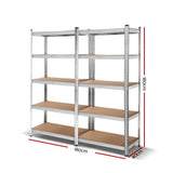 Giantz 2x1.8M Garage Shelving Warehouse Rack Pallet Racking Storage Shelf Silver - Front View