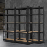Sharptoo 4x Warehouse Storage Rack 5-tier 1.5m Black