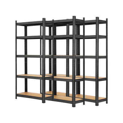 Sharptoo 4x Warehouse Storage Rack 5-tier 1.5m Black
