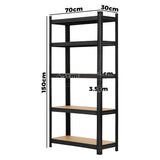 Sharptoo 4x Warehouse Storage Rack 5-tier 1.5m Black