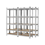 Sharptoo 4x Warehouse Storage Rack 5-tier 1.5m Silver