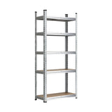 Sharptoo 4x Warehouse Storage Rack 5-tier 1.5m Silver - Front View