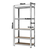 Sharptoo 4x Warehouse Storage Rack 5-tier 1.5m Silver - Close-Up Angle