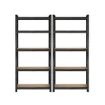 Sharptoo 2x Warehouse Storage Rack 5-tier 1.8m Black